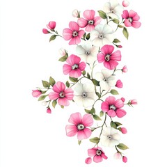 Charming Blend of Pink and White Floral Design for Stock Use