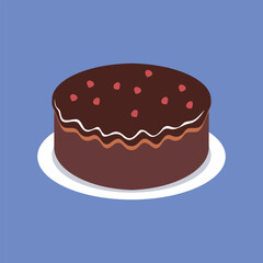 Vector sponge cake. Logo icon for cake shop or birthday symbol