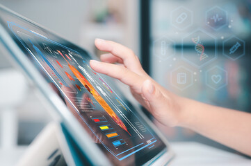 learning concept children using computer in classroom working with robot analysing or creating program and data chart, kid skill development and activity