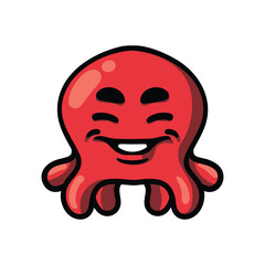 Cute octopus squid vector illustration for logo icon takoyaki japanese street food