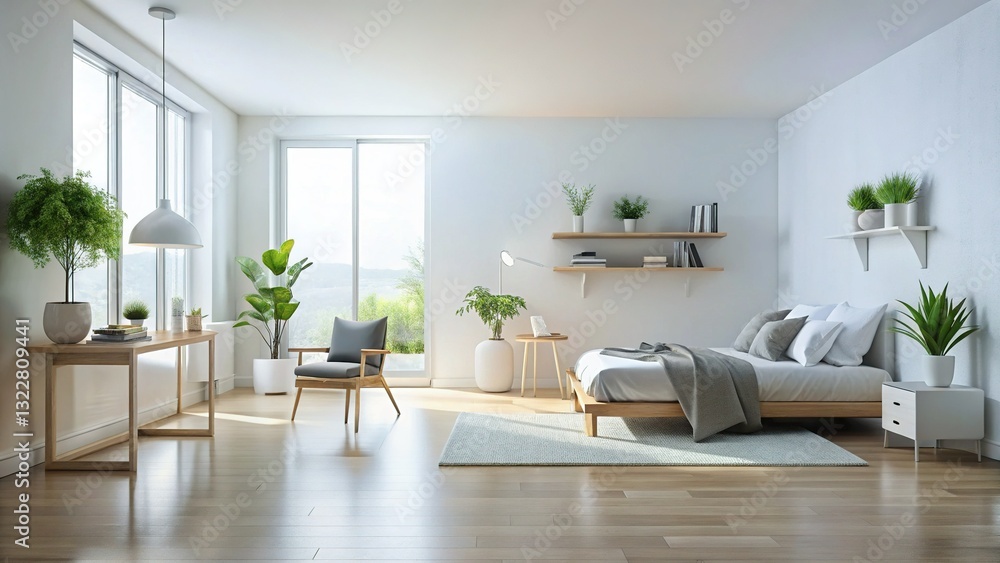 Poster clean minimalist room purge flat lay: white background with objects