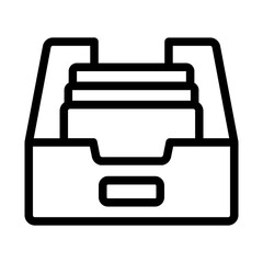   box  file  storage  archive  office  document  organization  safe  paperwork  records Line Icon