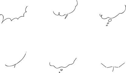 手描きの下部のみ吹き出し　ゆるい手描きかわいいセット