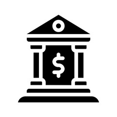   building  bank  financial  institution  money  finance  vault  security  transaction  savings Solid icon