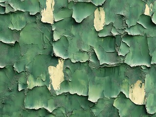 Obraz premium The old peeling paint shows green colors with various textures