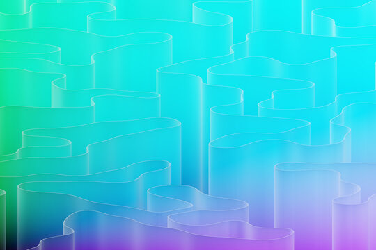 Gradient Ribbons in Green and Blue Tones