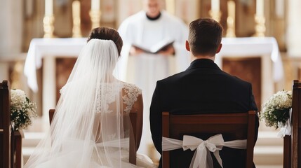 Wedding Ceremony: Bride and Groom Waiting