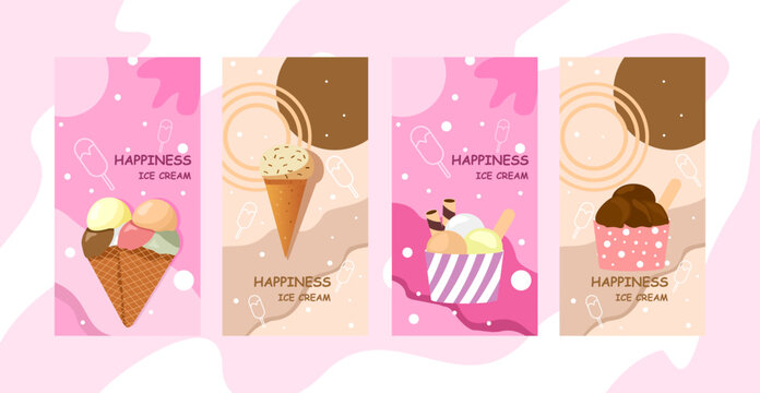 Ice cream poster on phamplet style