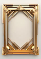vintage Golden Antique Picture Frame designed as a decorative border for a blank picture on white background