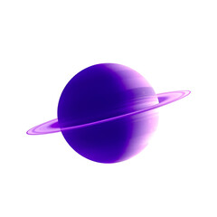 Fototapeta premium purple ring planet isolated on white background