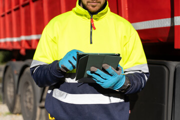 Worker Using Tablet