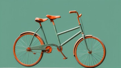  a charming vintage tandem bike featuring a teal frame and rustic accents