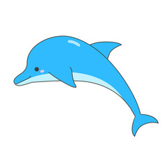 ジャンプするイルカのイラスト