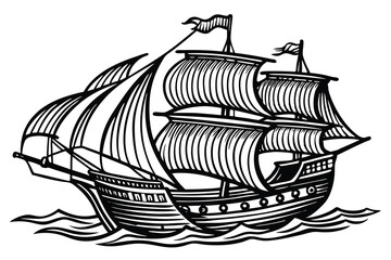 Ship Vector Ship Logo Design Pirate Ship Vector