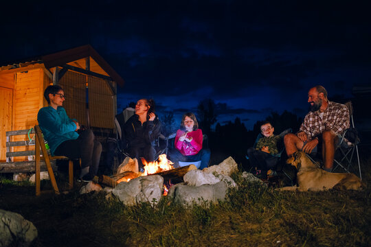 Family Campfire with Stories and Laughter