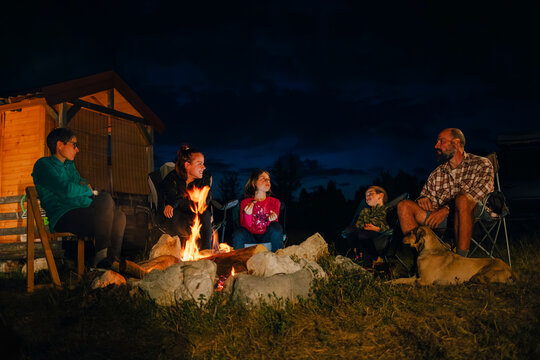 Backyard Campfire Family Gathering