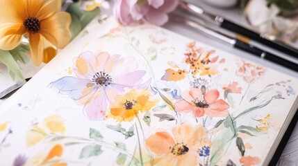 Botanical Sketches and Floral Illustrations for Junk Journal Kits