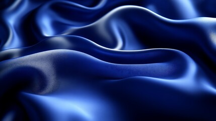 Obraz premium Abstract Blue Silk Drapery Soft Waves Texture