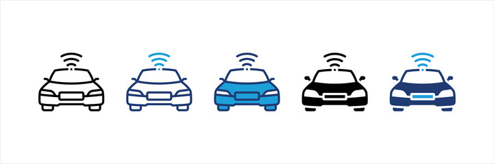 Autonomous Car Multi Style Icon Set