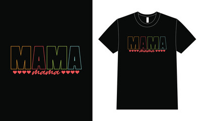 Fototapeta premium Neon Outline MAMA – Colorful Heart Design for Mother’s Day
