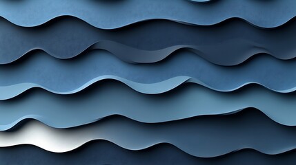 Fototapeta premium Abstract Blue Wave Layers Pattern Design