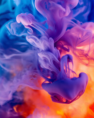 ink drops swirling in water, creating mesmerizing abstract patterns, vivid colors blending into soft gradients