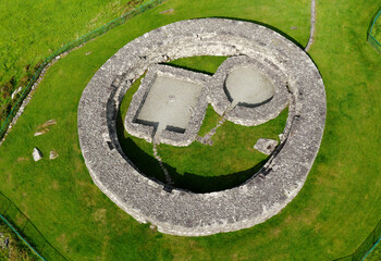 Loher Cashel near Waterville. Prehistoric late Iron Age dry stone ringfort or cashel dates from 9th Century AD. Iveragh peninsula Co. Kerry, Ireland