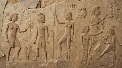 Detail of figures depicted on the wall of the  Sand Island Petroglyph Panel
