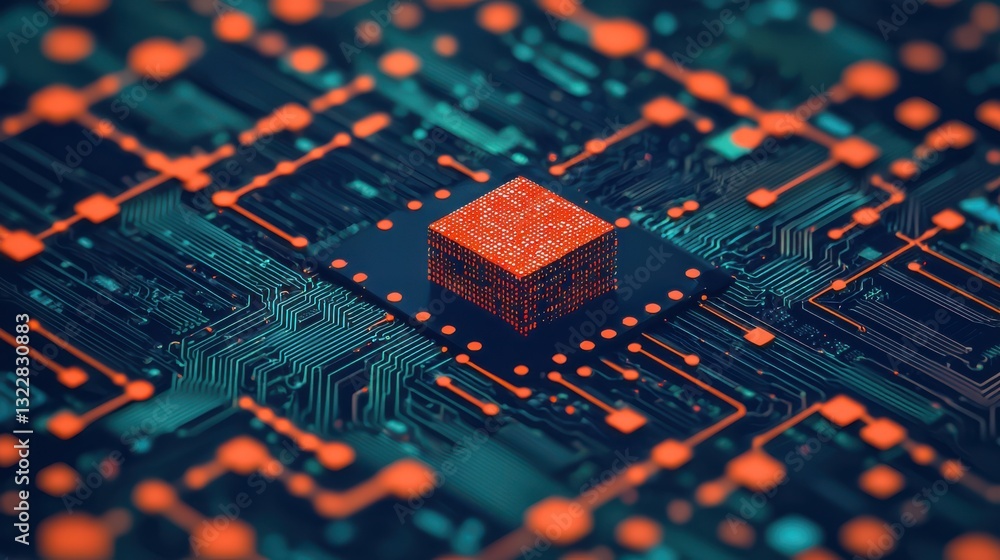 Poster data center icon infographic concept. dynamic circuitry powering the digital ecosystem
