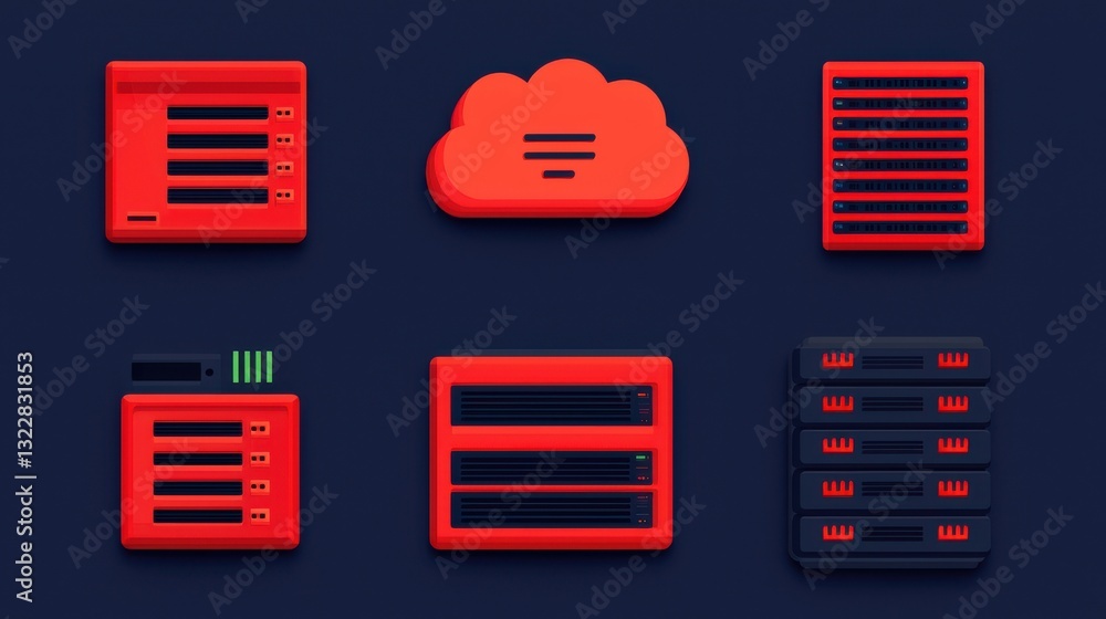 Aufkleber data center icon infographic concept. minimalist data center icon set showcasing server infrastructu