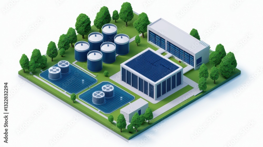 Poster data center icon infographic concept. sustainable data center infrastructure integrating renewable e