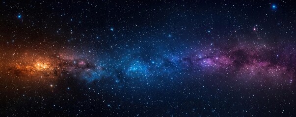 Naklejka premium Dark sky idea. A vibrant cosmic scene showcasing the beauty of the universe and distant galaxies.