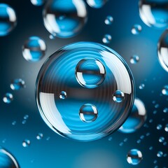 Serene Blue Bubbles Creating Ethereal Depth and Dimension