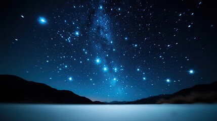 Dark sky concept. A breathtaking night sky filled with bright stars and distant galaxies.