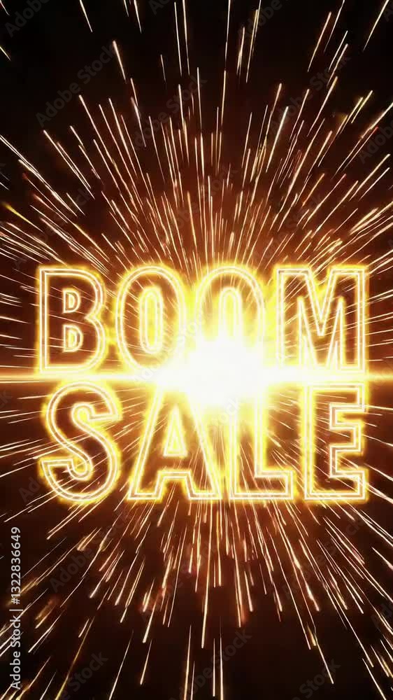Aufkleber dynamic explosive sale animation with vibrant fireworks and pulsating light effects
