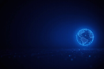 Fototapeta premium blue background with a globe in the middle of it