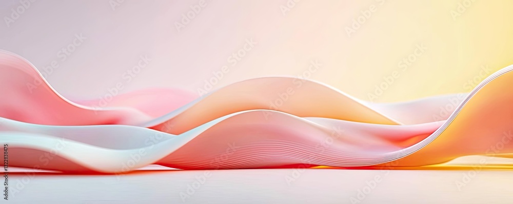 Aufkleber 3d abstract art background idea. soft pastel fabric waves creating an elegant and soothing visual ba