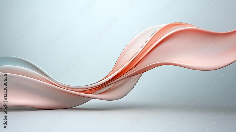 Poster geometric shapes illustration abstract background idea. abstract flowing shapes in soft pastel color