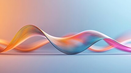 Obraz premium Geometric shapes illustration abstract background idea. Vibrant abstract waves in dynamic colors showcasing smooth curves and fluid motion.