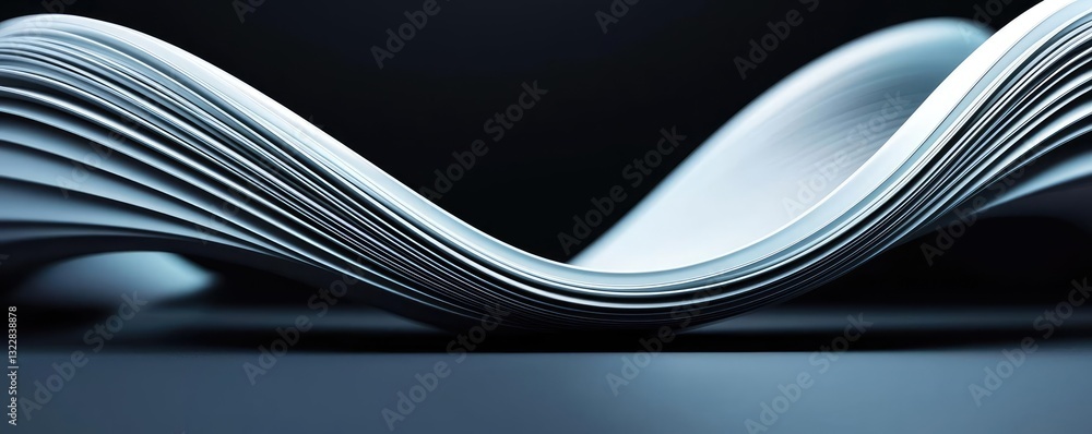 Poster 3d abstract art background idea. abstract close-up of curled paper sheets showcasing texture and lig
