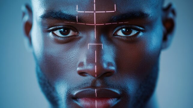 A biometric security scanner using AI for facial recognition authentication