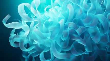 Fototapeta premium Abstract turquoise ribbons swirl in elegant design
