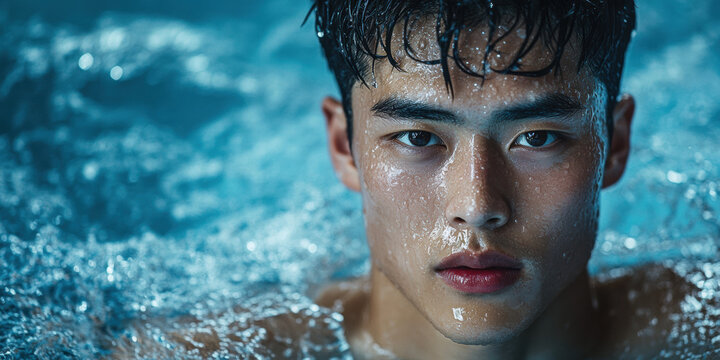 Diving action indoor pool portrait photography aquatic environment close-up view athletic focus