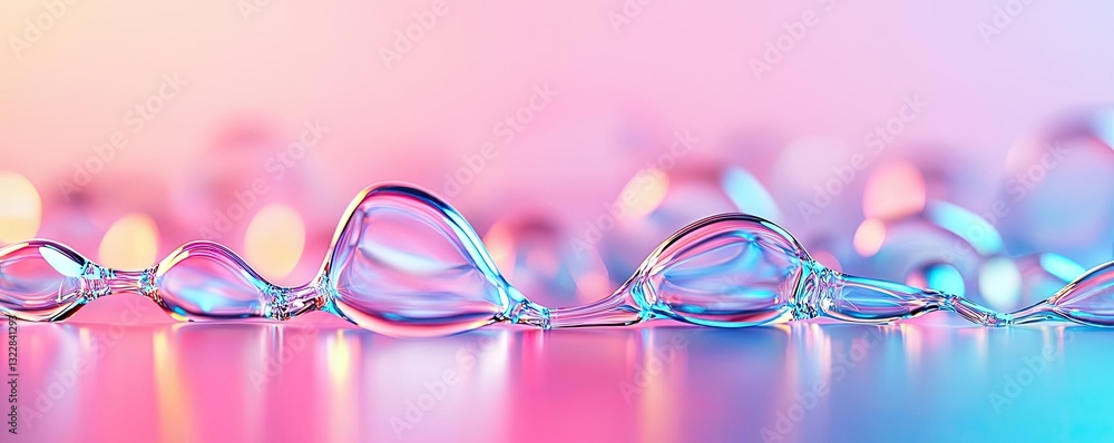Poster geometric pattern design abstract background concept. colorful water droplets reflecting light in a 