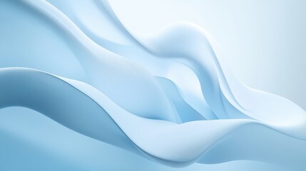 Fototapeta premium Light blue gradient background with abstract organic shapes and smooth curves, perfect for creative web and digital designs.
