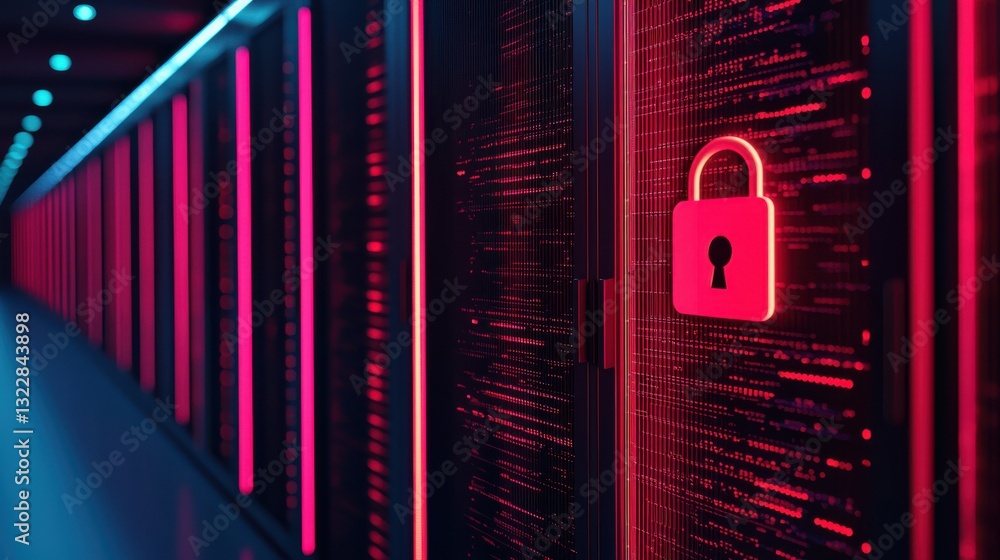 Poster data center security infographic concept. secure your digital assets comprehensive data protection s