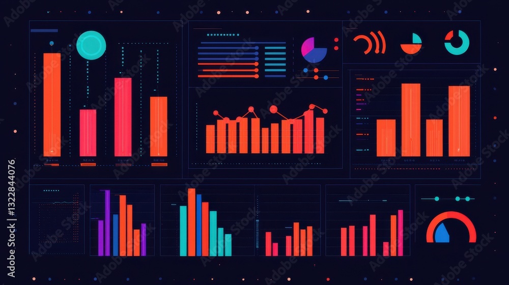 Poster data center security infographic concept. vibrant ai powered data security infographic showcasing re