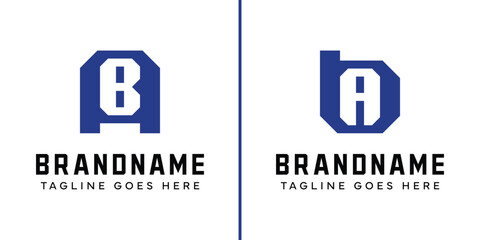 Letters AB and BA Monogram Logo Set, suitable for any business with BA or AB initials