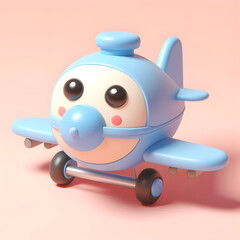 Cute 3D airplane with smooth and glossy design.
