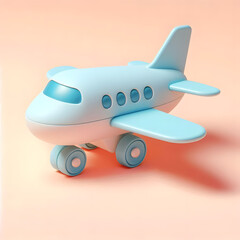 Naklejka premium Delightful 3D plane with a toy-like appearance.